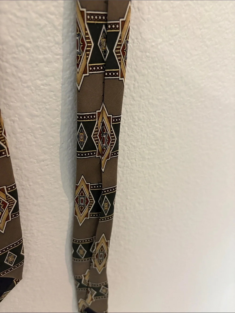 Sutter & Grant Patterned Brown Geometric Silk Tie
